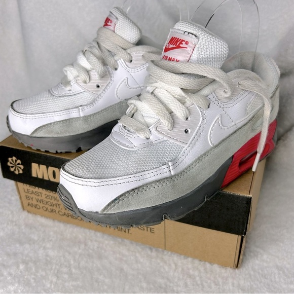 Nike Pre-School Air Max 90 | size 1 | white grey red - Picture 10 of 12